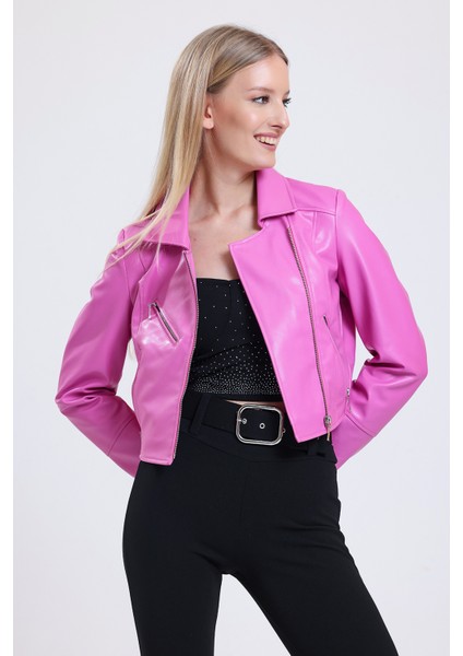 Fermuar Detaylı Sunı Deri Motorcu Montu | CKT34499 modelleri