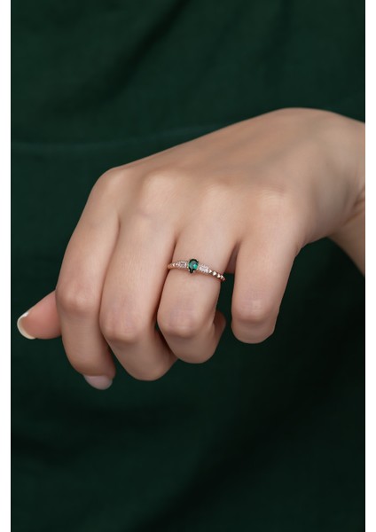 Gümüş Prenses Yüzük Renkli Taşlı Ayarlanabilir Ölçü. Rose Gold Kaplama 925 Ayar Gümüş Yüzük fırsatları