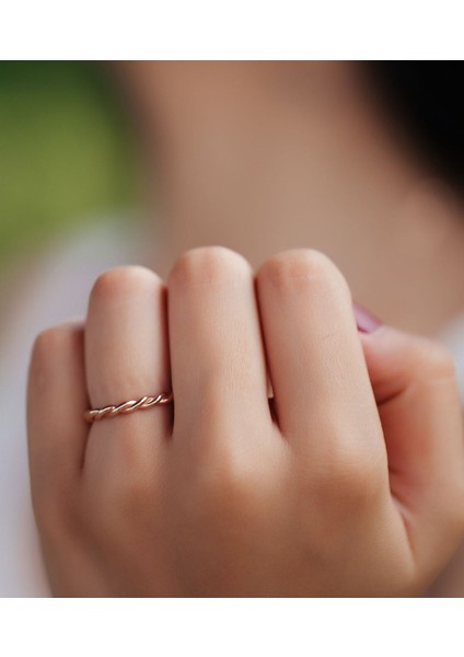 925 Ayar Rose Altın Kaplama Ayarlanabilir Gümüş Burgu Yüzük fiyatları