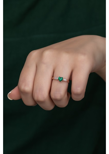 Gümüş Prenses Yüzük Renkli Taşlı Ayarlanabilir Ölçü. Rose Gold Kaplama 925 Ayar Gümüş Yüzük fırsatları