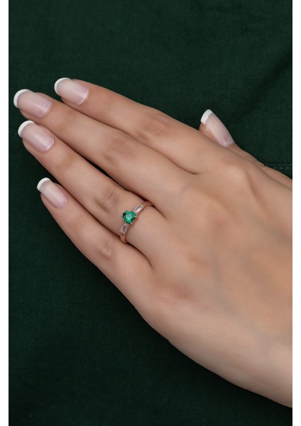 Gümüş Prenses Yüzük Renkli Taşlı Ayarlanabilir Ölçü. Rose Gold Kaplama 925 Ayar Gümüş Yüzük indirimleri