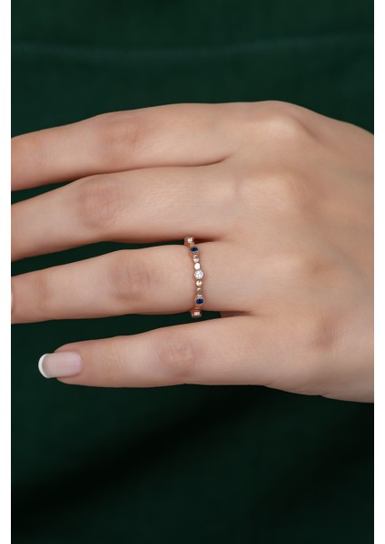 Gümüş Prenses Yüzük Renkli Taşlı Ayarlanabilir Ölçü. Rose Gold Kaplama 925 Ayar Gümüş Yüzük fiyatları