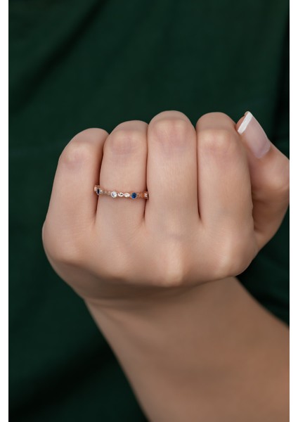 Gümüş Prenses Yüzük Renkli Taşlı Ayarlanabilir Ölçü. Rose Gold Kaplama 925 Ayar Gümüş Yüzük modelleri