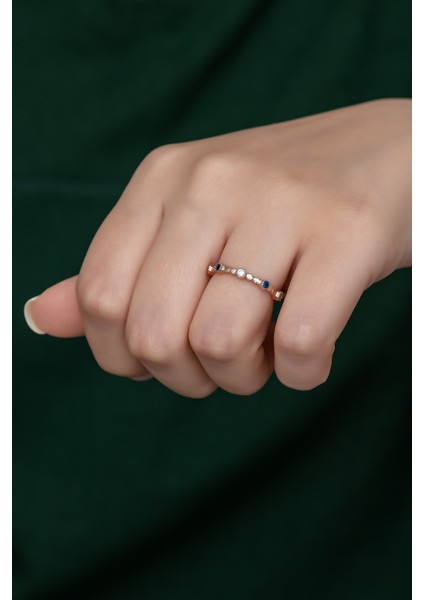 Gümüş Prenses Yüzük Renkli Taşlı Ayarlanabilir Ölçü. Rose Gold Kaplama 925 Ayar Gümüş Yüzük fırsatları