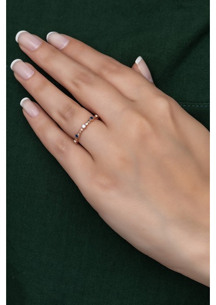 Gümüş Prenses Yüzük Renkli Taşlı Ayarlanabilir Ölçü. Rose Gold Kaplama 925 Ayar Gümüş Yüzük indirimleri
