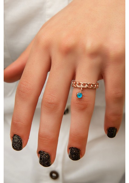 925 Ayar Nazar Boncuklu Gümüş Yüzük