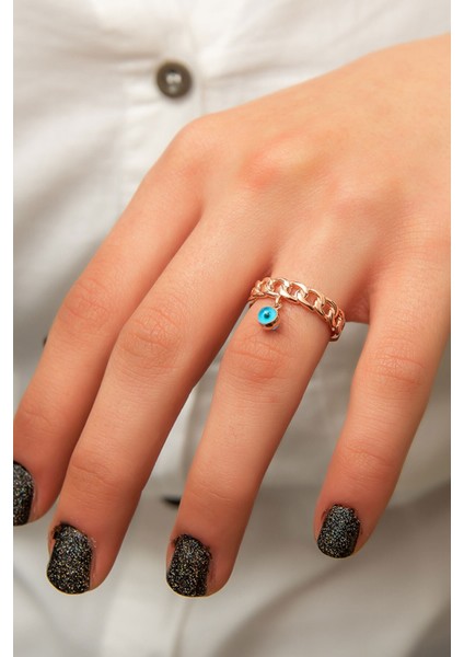 925 Ayar Nazar Boncuklu Gümüş Yüzük fiyatları