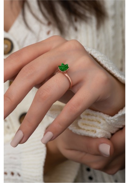 Ayarlanabilir Ölçülü - Rose Gold Kaplama 925 Ayar Gümüş Yüzük