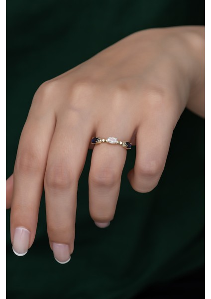 Gümüş Prenses Yüzük Renkli Taşlı Ayarlanabilir Ölçü. Altın Kaplama 925 Ayar Gümüş Yüzük