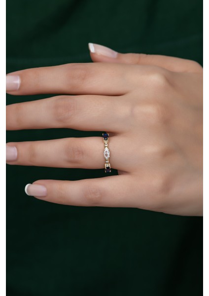 Gümüş Prenses Yüzük Renkli Taşlı Ayarlanabilir Ölçü. Altın Kaplama 925 Ayar Gümüş Yüzük fiyatları