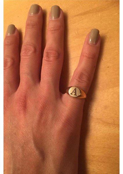 925 Ayar Altın Kaplama Ayarlanabilir Gümüş Harf Yüzük fiyatları