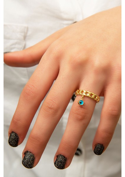 925 Ayar Nazar Boncuklu Gümüş Yüzük