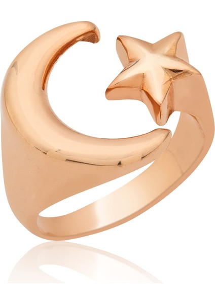 925 Ayar Ay Yıldız Gümüş Kadın Yüzük