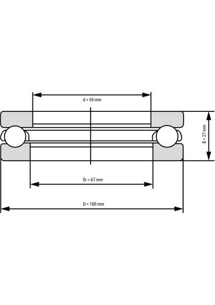 Prc 51213 Taban Rulmanı 65X100X27