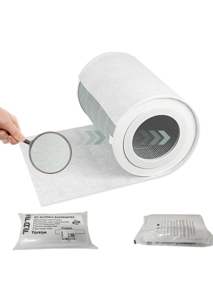 10 Adet Xiaomi Smart Air Purifier Elite Model Y600 Uyumlu Gümüş Iyonlu Elektrostatik Toz Tutucu Ön Filtre