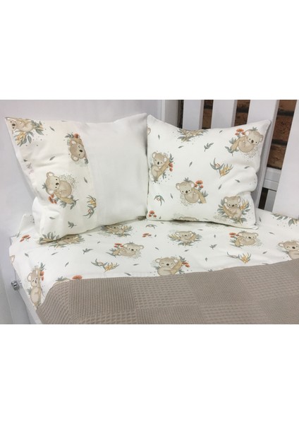 Buse Baby Home Kahverengi , Çocuk Çok Amaçlı Poplin ,pikeli ve Ponponsuz Nevresim Takımı 6'lı Set