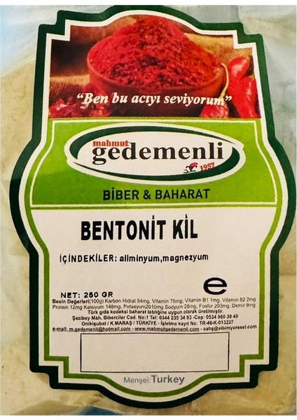Bentonit Toz Kil 250 gr