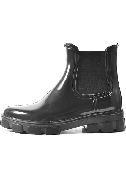 RN.111 Siyah Casual Lastikli Plastik Kadın Yağmur Bot Çizme modelleri