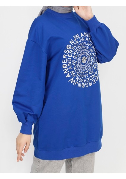 71143 2 Ip Kumaş Nakış Yazı Ve Taş Detaylı Sweatshirt