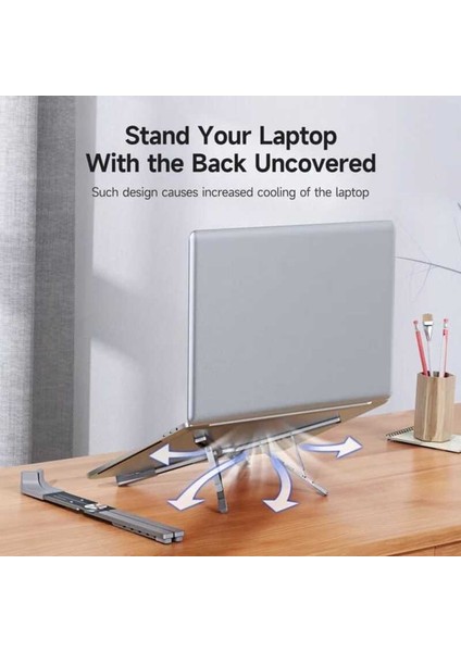 5 Kademeli Yükseklik Ayarlı Katlanabilir Masaüstü Alüminyum Telefon, Tablet ve Laptop Standı modelleri