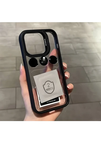 Apple iPhone 11 Uyumlu Kamera Çerçeve Koruma Kapaklı Stantlı Kılıf + Lens Koruma