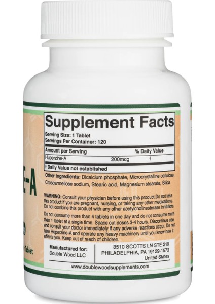 Huperzine A 200 mcg 120 Tablet USA