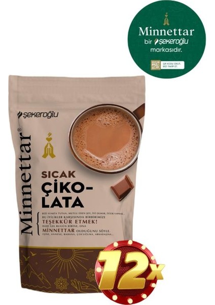 Minnettar Sıcak Çikolata 12 x 200 gr ( 12 Paket )