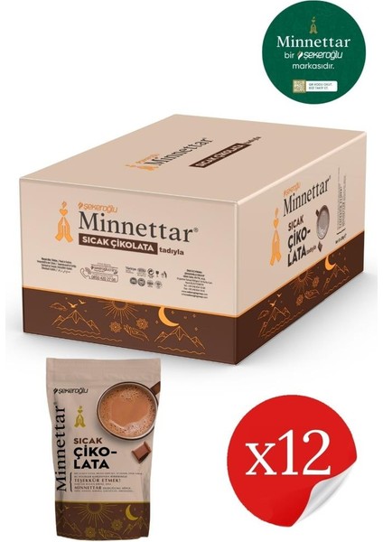 Minnettar Sıcak Çikolata 12 x 200 gr ( 12 Paket ) fiyatları