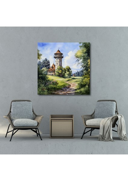 Pitoresk Yeşil Manzara Kız Kulesi Kanvas Tablo - Kız Kulesi, Kız Kulesi, Ev Dekorasyonu, Kanvas Tablo, 30X30