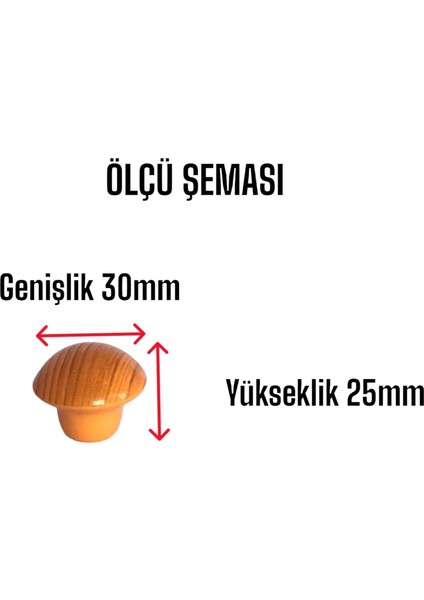 3 Adet Açık Kayın Mantar Düğme Kulp Mobilya Çekmece Dolap Kapak Kulbu Metal Kulp Aksesuarları Vidalı