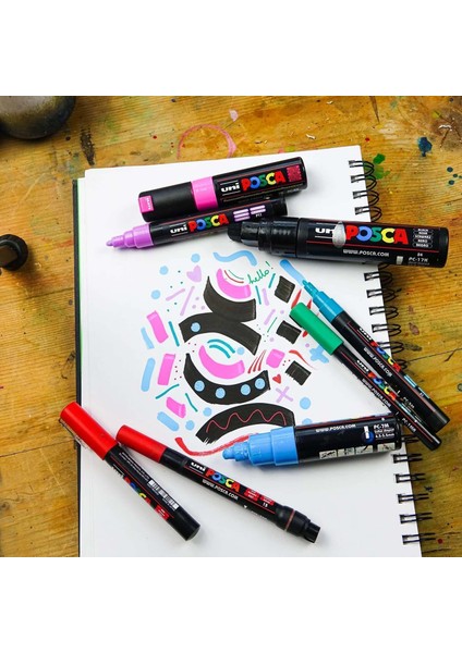 Posca Markör Kalem 1mr 6'lı Set Ana Renkler