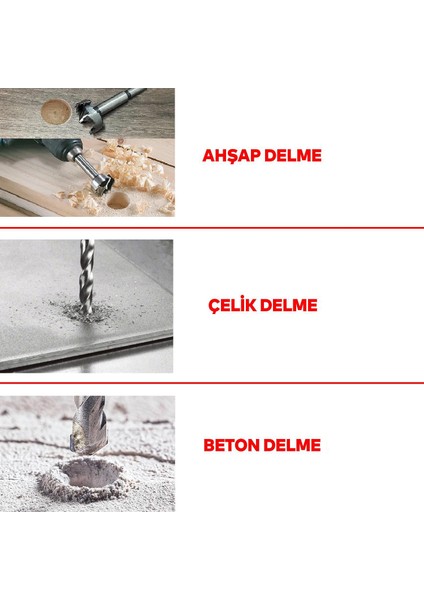 Kırıcı Delici Darbeli Matkap 800 W Proter Ahşap Metal Beton Elektropnömatik Delme Kırma Makine