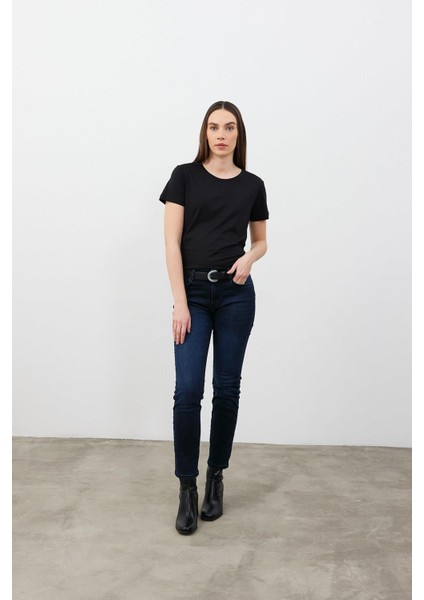 Kadın Petra Blue Black Boyfriend Jean Pantolon fiyatları