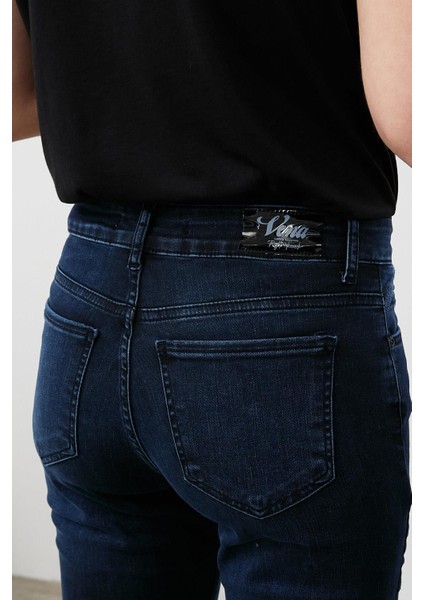 Kadın Petra Blue Black Boyfriend Jean Pantolon modelleri
