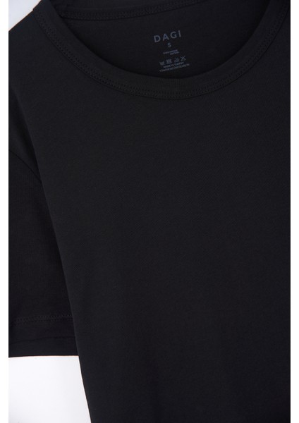 Siyah D1160 O Yaka T-Shırt modelleri