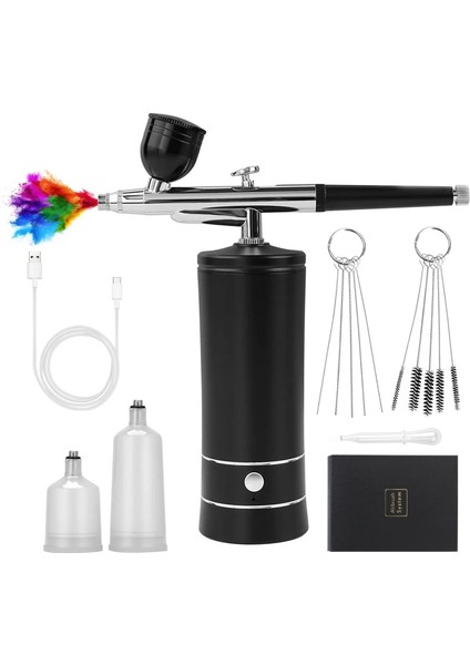 Kompresör İle Airbrush Tırnak Çivi Için Taşınabilir Airbrush Dövme Makyaj Boya Elektrikli Hava Püskürtme Tabancası Oksijen Enjektör Kiti