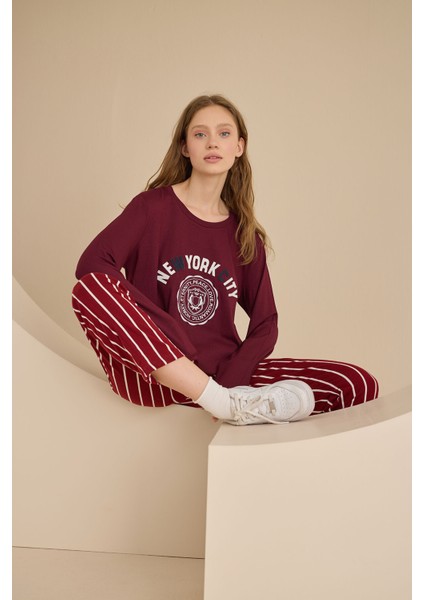 Nbb Bordo New York City Pijama Takımı