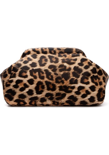 Kadın Leopar Deri Clutch Portföy Çanta