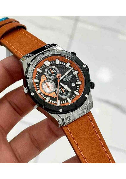 Digital Analog Deri Kayışlı Kol Saati