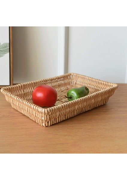 Rattan Sepetleri, Mutfak Tezgahı Üstü Için El Dokuma 40X30X8CM (Yurt Dışından)