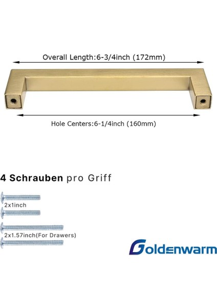 10 Adet Altın Sap-Merkez Mesafesi 160MM (Yurt Dışından)