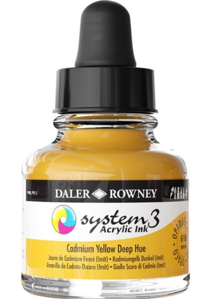Dr System 3 Akrilik Mürekkep 29.5ml 618 Cadmium Yellow Deep Hue