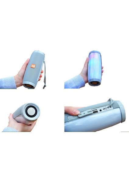 Kablosuz Hoparlör Bluetooth Uyumlu Hoparlör Yeşil Taşınabilir Hoparlör LED Işık ile Güçlü Yüksek Dış Mekan Bas Tf Fm Radyo (Yurt Dışından) fiyatları