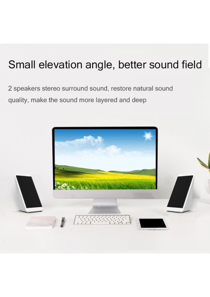 USB Kablolu Bilgisayar Hoparlörleri 1 Çift Pc Yükseklik Açısı Boynuzları Dizüstü Masaüstü Kitaplık Hoparlörleri Güçlü Beyaz Ses Amplifikatörü (Yurt Dışından) modelleri