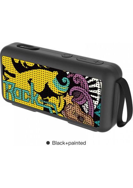 Taşınabilir Kablosuz Hoparlör Stereo Bluetooth 5.0 Hifi Ses Açık Havada Yaratıcı Graffiti Stereo Mini Ses Kutusu (Yurt Dışından)