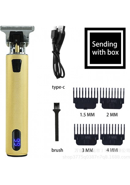 Profesyonel Saç Kesme Makinesi Erkek T-Blade Harici Edger Elektrikli Saç Sıfır Boşluk Düzeltici Akülü Saç Kesme Makinesi LCD Ekran USB Şarj Edilebilir Saç Kesme Makinesi (Yurt Dışından)