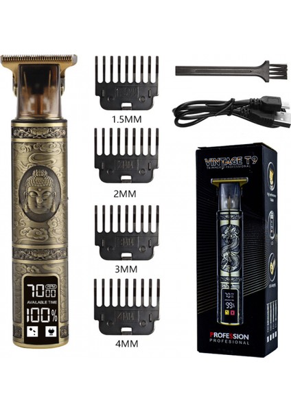 Elektrikli Sakal Düzeltici Erkek, USB Tip-C Şarjlı Erkek Saç Kesme Makinesi 1500 Mah, LED Hd Ekran, Paslanmaz Çelik, Ekstra Uzun Pil Ömrü, Koruyucu Kapaklı Profesyonel T-Bıçaklar (Yurt Dışından)