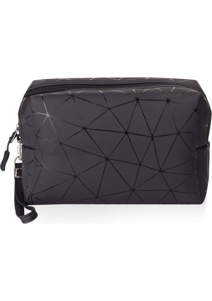 Makyaj Çantası, Su Geçirmez Pu Seyahat Tuvalet Çantası Büyük Kapasiteli Kozmetik Çantası Kılıfı Kadın Kızlar Için Kullanışlı Organizatör (Siyah) (Yurt Dışından)