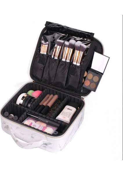 Seyahat Makyaj Çantası Profesyonel Kozmetik Tren Çantaları Sanatçı Saklama Çantası Makyaj Alet Kutuları Fırçalar Bölmeli Çantalar Su Geçirmez Çıkarılabilir Makyaj Organizatörü (Yurt Dışından) fiyatları