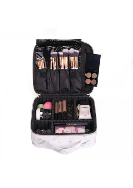 Seyahat Makyaj Çantası Profesyonel Kozmetik Tren Çantaları Sanatçı Saklama Çantası Makyaj Alet Kutuları Fırçalar Bölmeli Çantalar Su Geçirmez Çıkarılabilir Makyaj Organizatörü (Yurt Dışından) modelleri